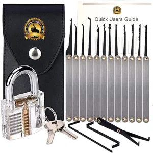 13 Piece Lockpick Set (with 1 Practice Lock)