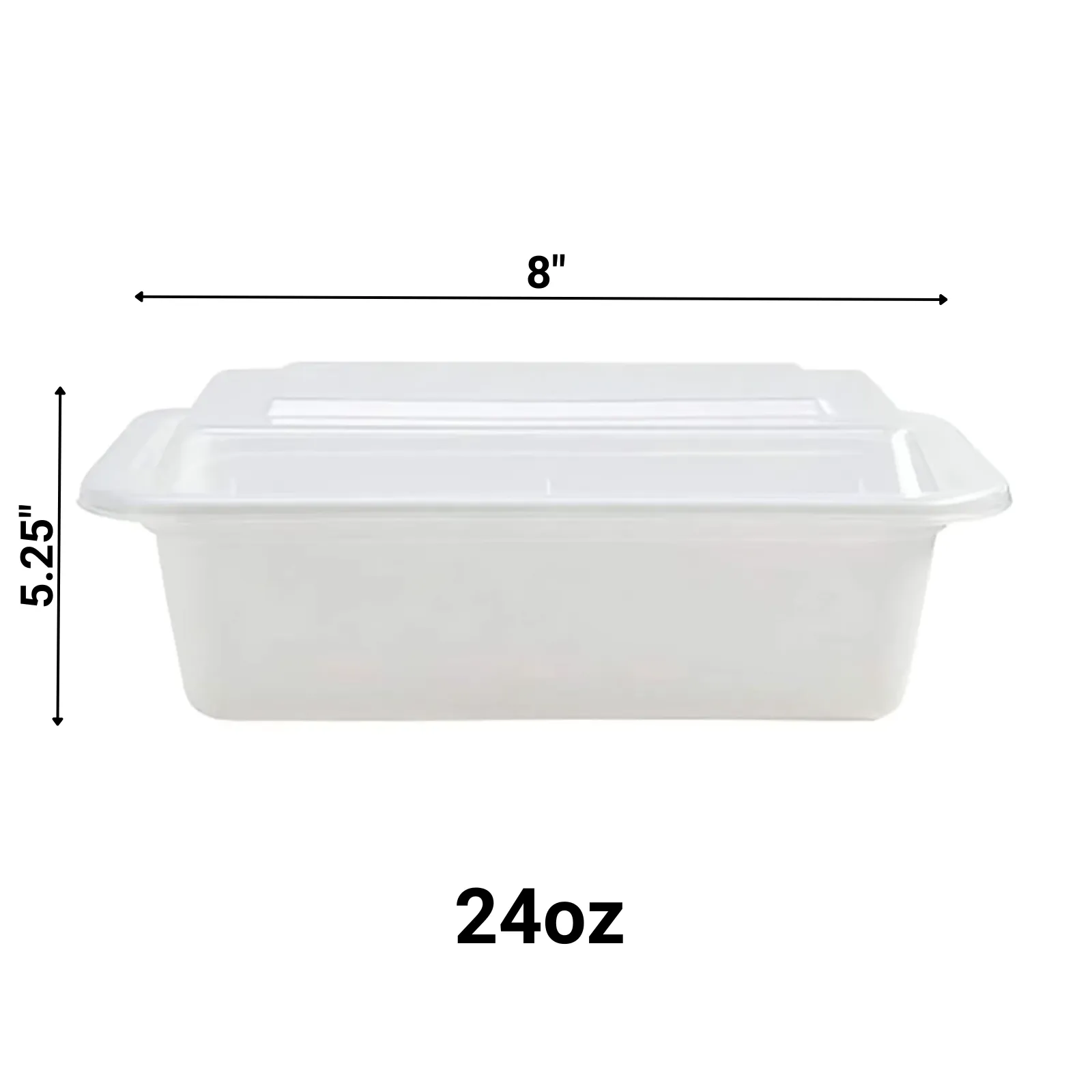 24oz Extra Strong Quality White Rectangular Meal Prep/ Bento Box Container