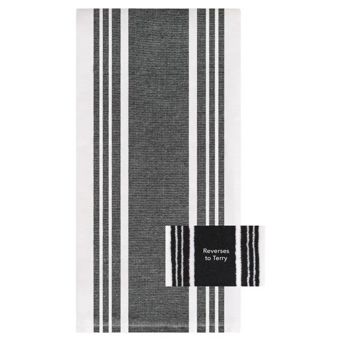 All-Clad Striped Dual Kitchen Towel – Black