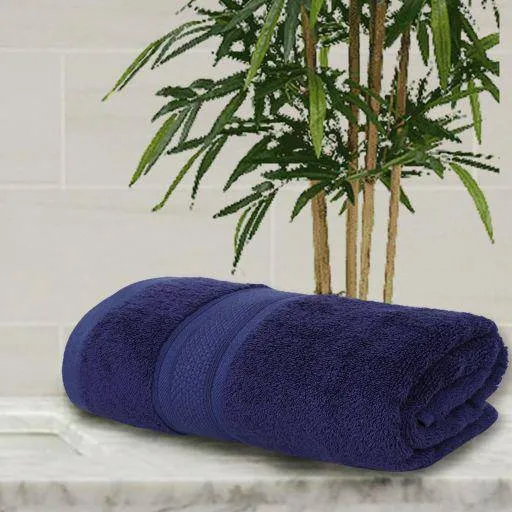 Bamboo Bath Towel Absorbent Super Soft 600 GSM - Navy Large