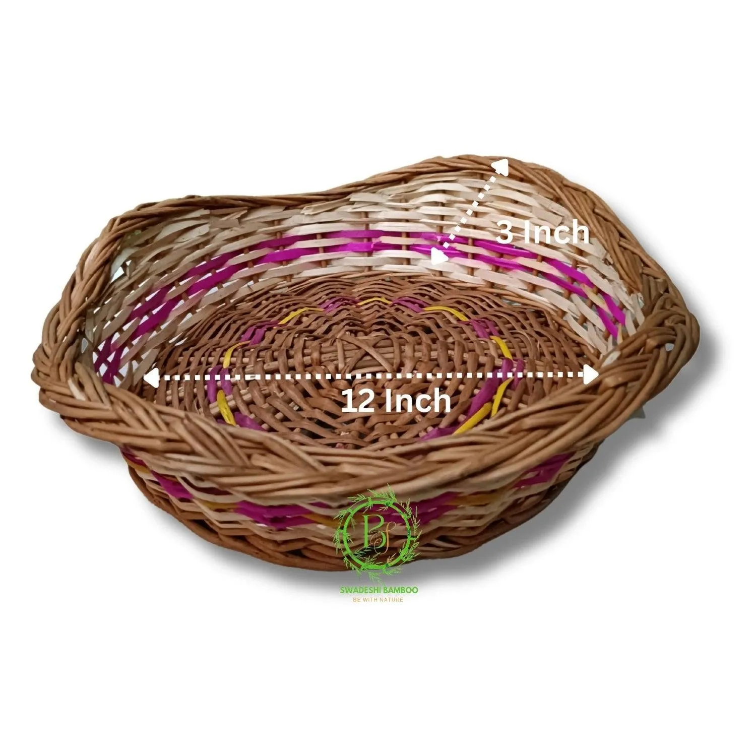 Bamboo fruit and flower basket 12"