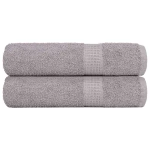 Bath Towels 2 pcs Grey 100x150 cm 360 gsm 100% Cotton