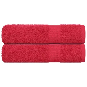 Bath Towels 2 pcs Red 100x150 cm 360 gsm 100% Cotton