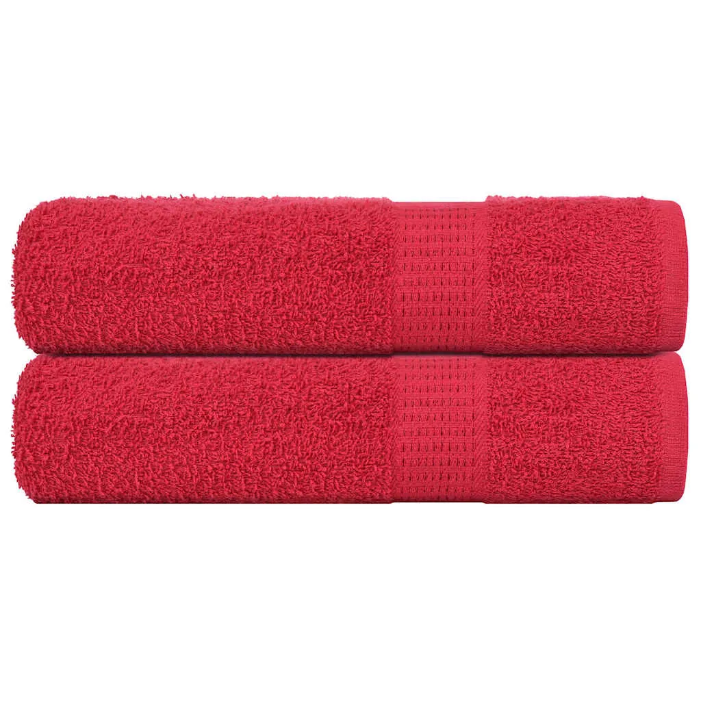 Bath Towels 2 pcs Red 100x150 cm 360 gsm 100% Cotton