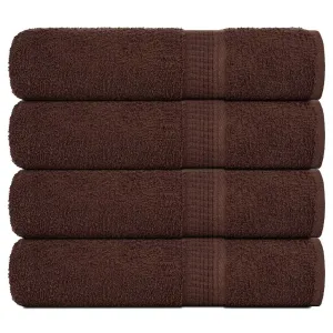 Bath Towels 4 pcs Brown 100x150 cm 360 gsm 100% Cotton