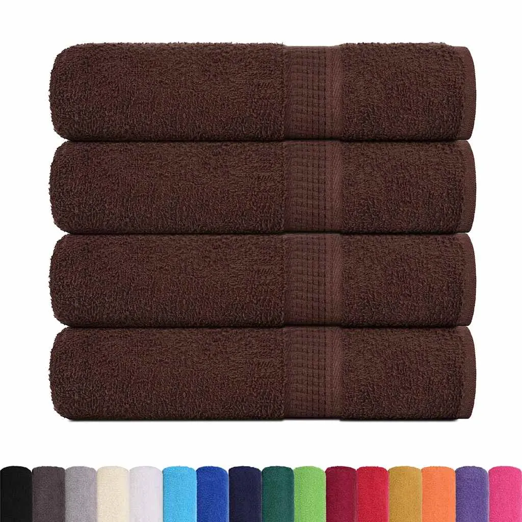 Bath Towels 4 pcs Brown 100x150 cm 360 gsm 100% Cotton