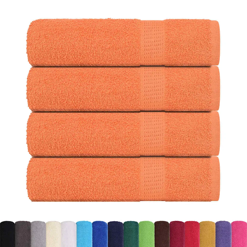 Bath Towels 4 pcs Orange 100x150 cm 360 gsm 100% Cotton