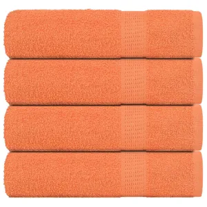 Bath Towels 4 pcs Orange 100x150 cm 360 gsm 100% Cotton