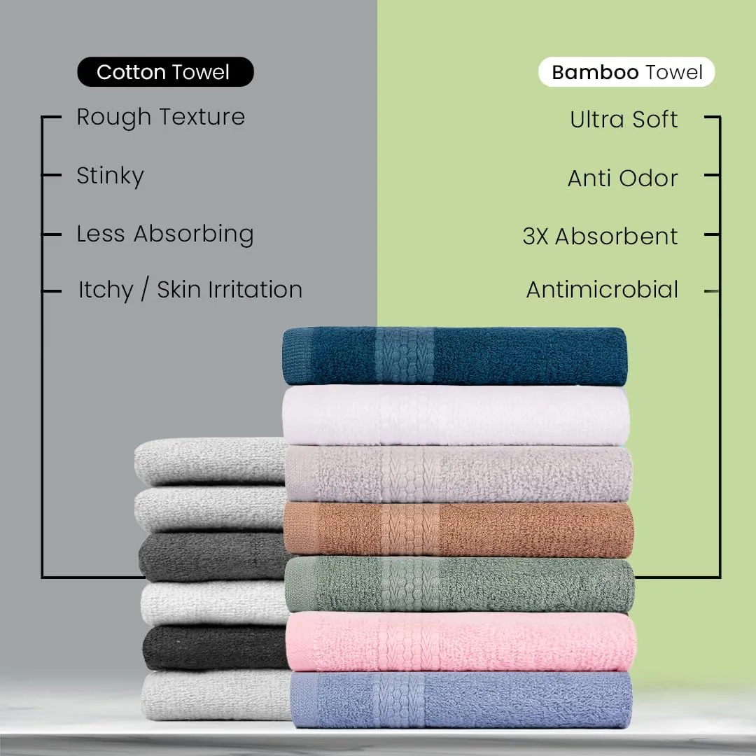 BePlush Zero Twist Bamboo Hand Towels Set of 2 : Ultra Soft, Highly Absorbent, Quick Dry, Anti Bacterial Napkins for Hand Towel || 450 GSM, 40 X 60 cms (2, Rust)