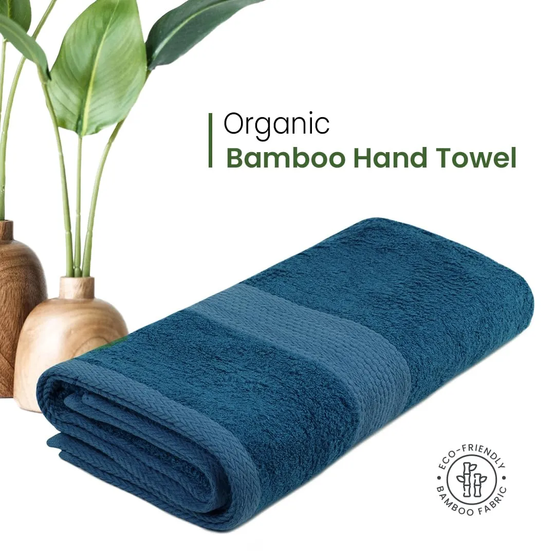 BePlush Zero Twist Bamboo Hand Towels Set of 2 : Ultra Soft, Highly Absorbent, Quick Dry, Anti Bacterial Napkins for Hand Towel || 450 GSM, 40 X 60 cms (2, Rust)