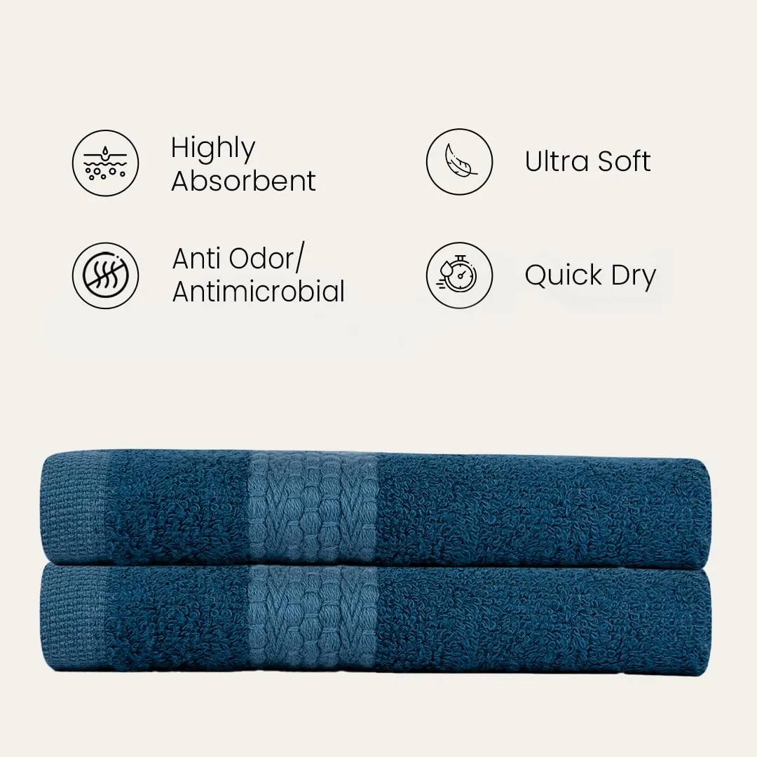 BePlush Zero Twist Bamboo Hand Towels Set of 2 : Ultra Soft, Highly Absorbent, Quick Dry, Anti Bacterial Napkins for Hand Towel || 450 GSM, 40 X 60 cms (2, Rust)