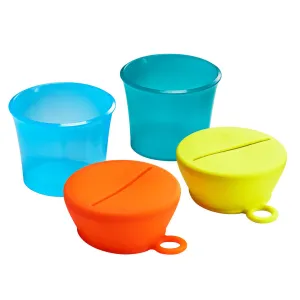 Boon - Snug Snack Containers With Stretchy Silicone Lids (Blue)