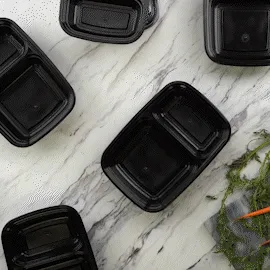 [Case of 150] 28 oz - 3 Compartment Reusable Meal Prep Containers - Microwaveable, Dishwasher and Freezer Safe, BPA-Free, Portion Control and Convenience Food Storage with Lids, Stackable