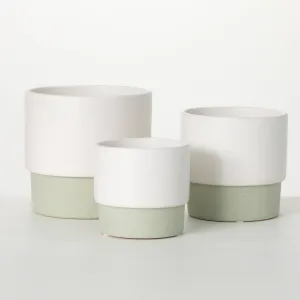 Ceramic Rimmed Two-Toned Pots