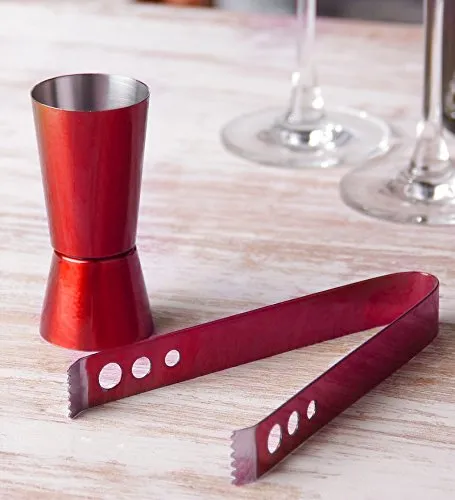 CHERRY RED STEEL BAR SET