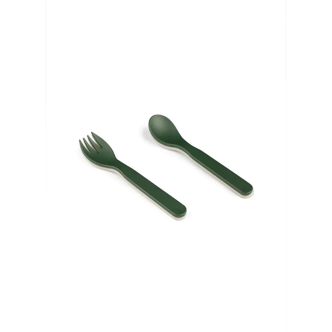 Citron 2 Piece Cutlery Set With Silicone Case - green