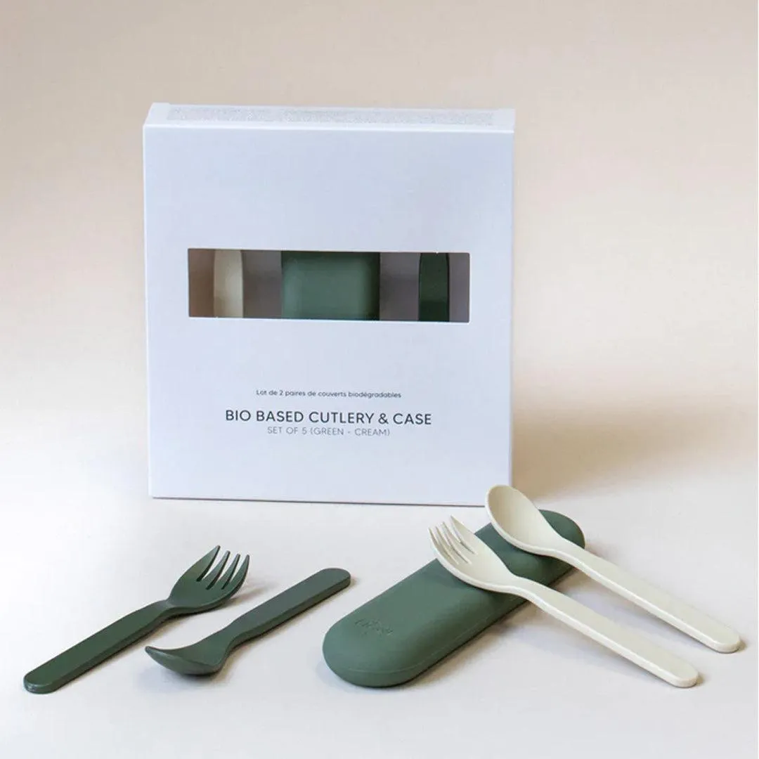 Citron 2 Piece Cutlery Set With Silicone Case - green