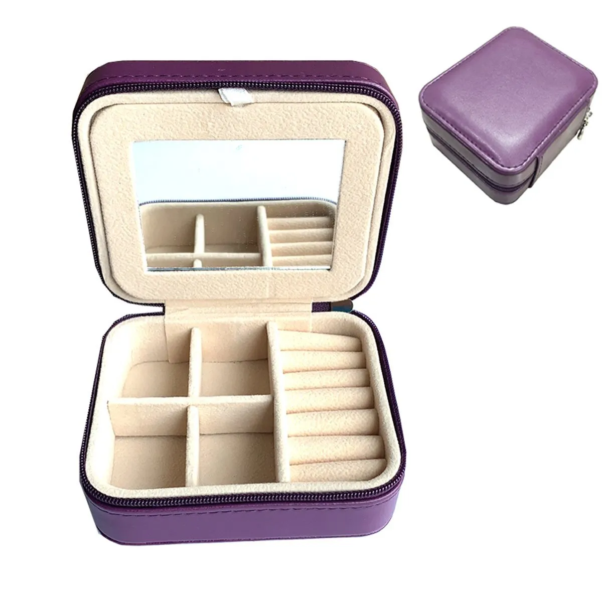 Color: PURPLE - Cool Jewels A Palm Sized Compact Jewelry Box