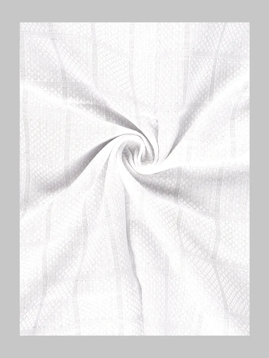 Cotton Plain Bath Towel Flora White ( Pack of 2)