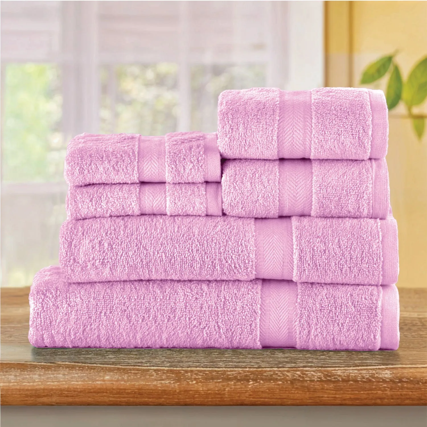 Cotton Towels 6 Piece Set-Soft Feel, Quick Dry, Highly Absorbent Durable Towels