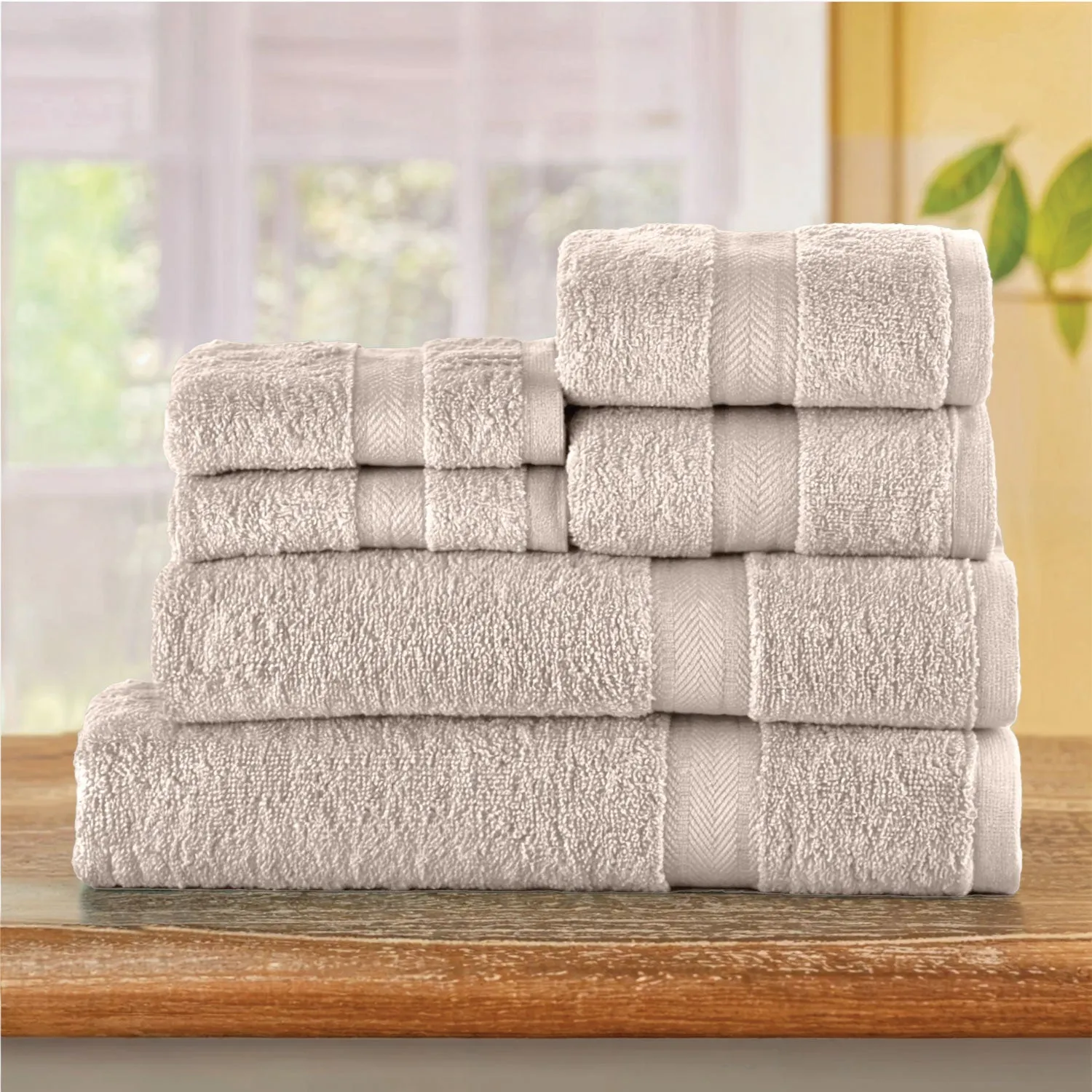 Cotton Towels 6 Piece Set-Soft Feel, Quick Dry, Highly Absorbent Durable Towels