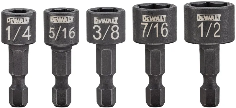 DeWALT DWAIND-5 Nutsetter Set, 5-Piece, Compact, Steel