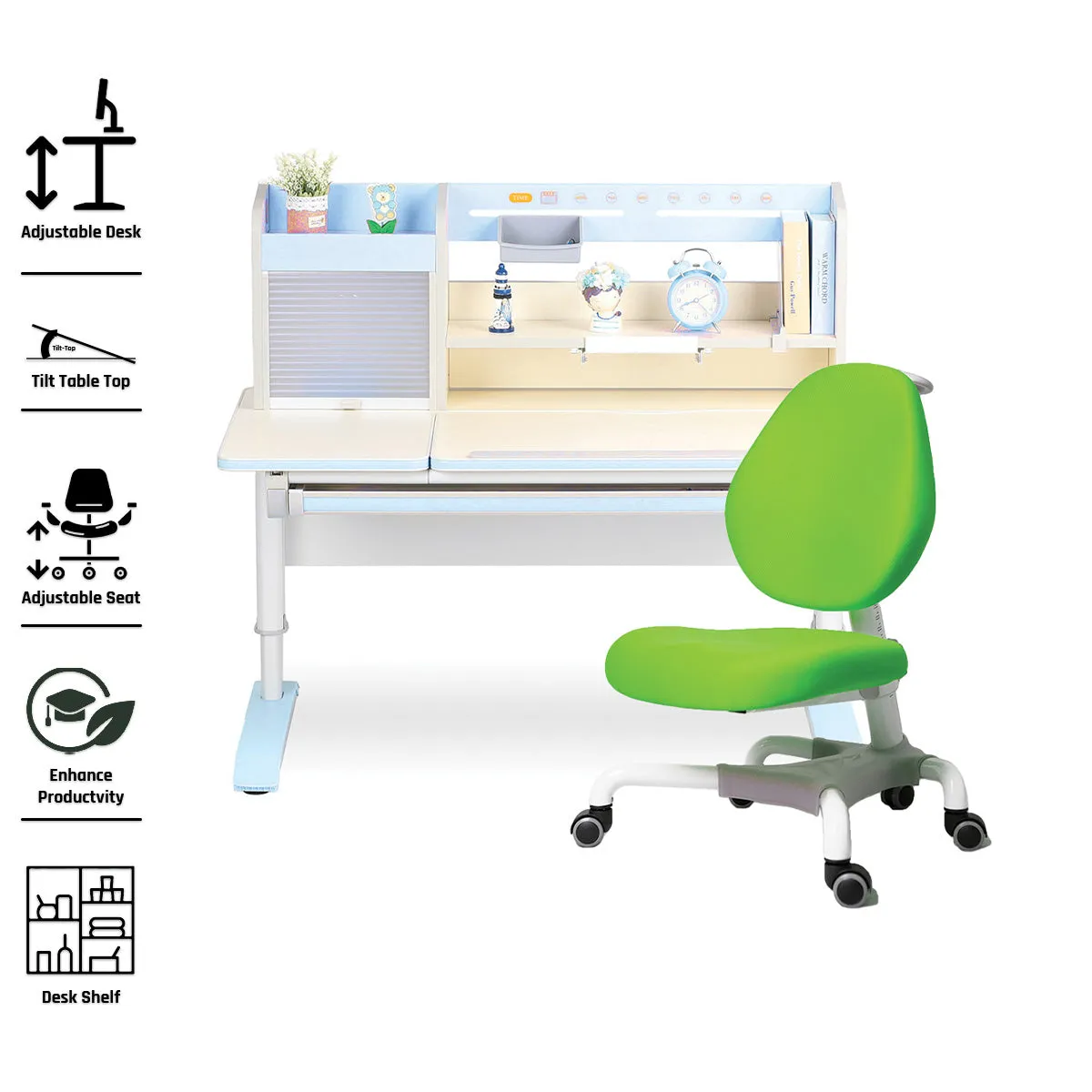 Ergo-Growing Kids Study Desk And Chair Set