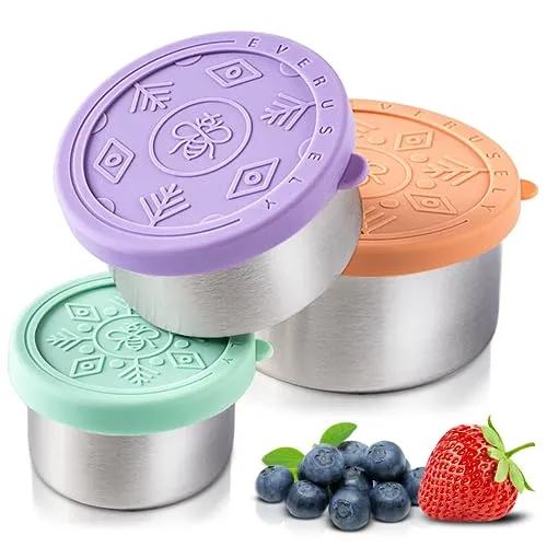 Everusely Small Stainless Steel Containers With Lids Stainless Snack Containers