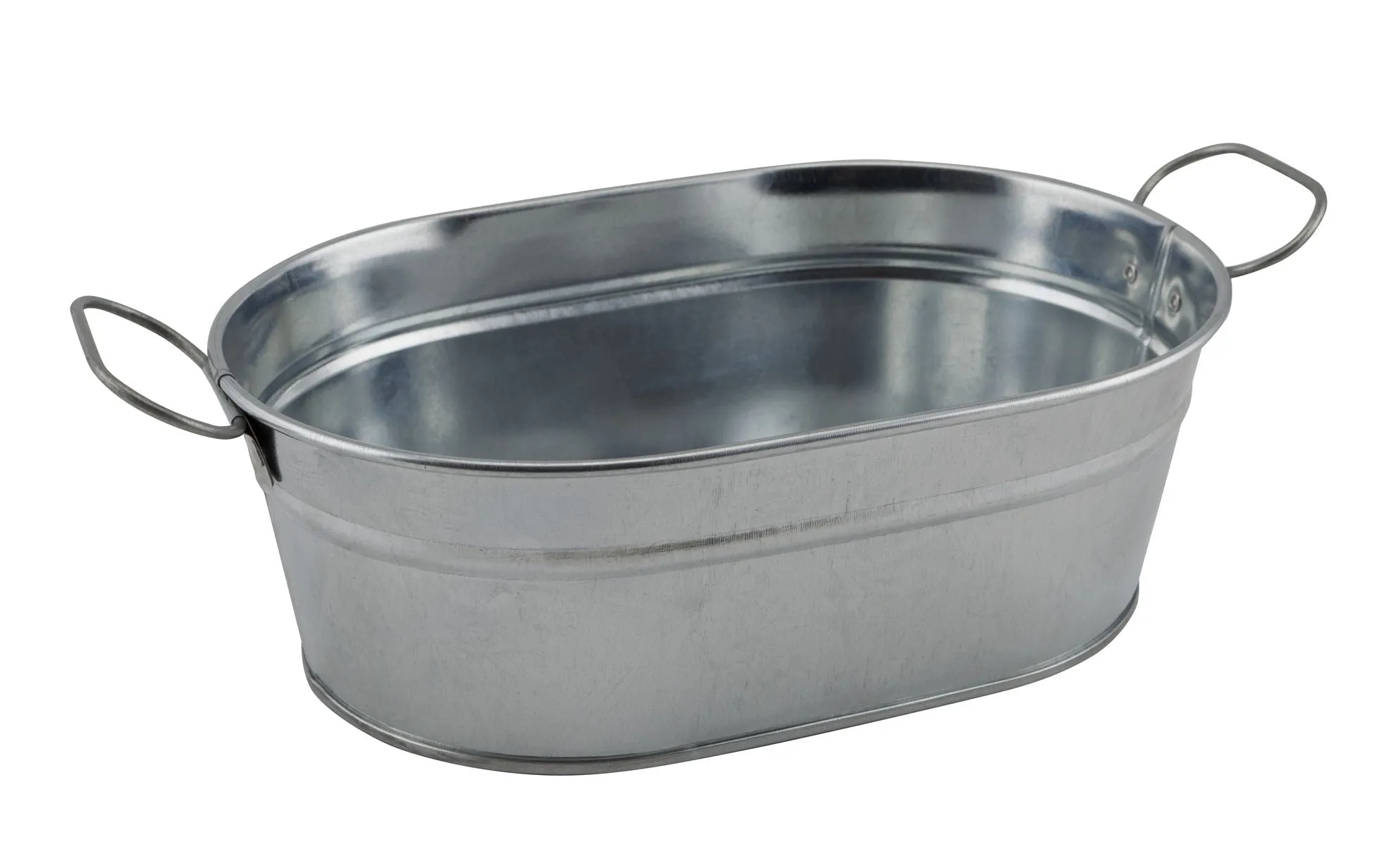 Genware GSB2315 Galvanised Steel Serving Bucket 23 x 15 x 7cm - Pack of 6