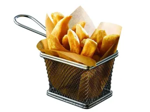 Genware SVB1008 Serving Fry Basket Rectangular 10 X 8 X 7.5cm - Pack of 6