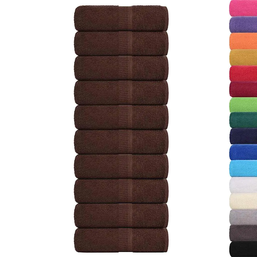 Guest Towels 10 pcs Brown 30x50 cm 360 gsm 100% Cotton