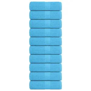 Guest Towels 10 pcs Turquoise 30x50 cm 360 gsm 100% Cotton