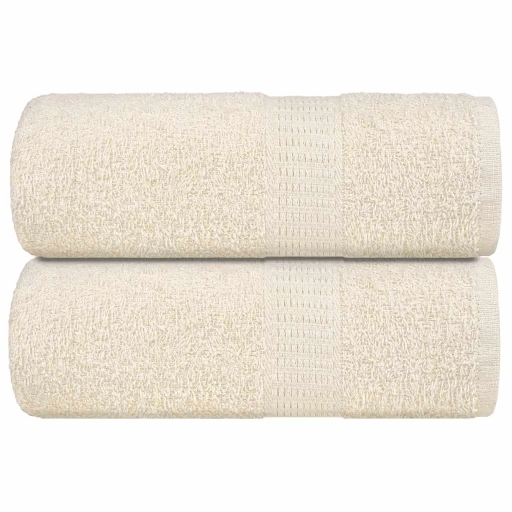 Guest Towels 2 pcs Cream 30x50 cm 360 gsm 100% Cotton