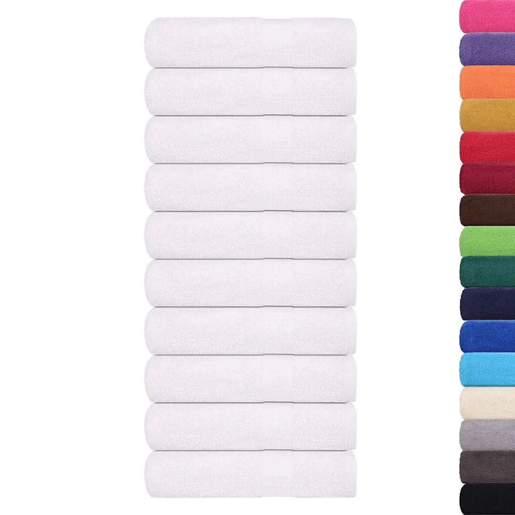 Hand Towels 10 pcs White 50x100 cm 360 gsm 100% Cotton