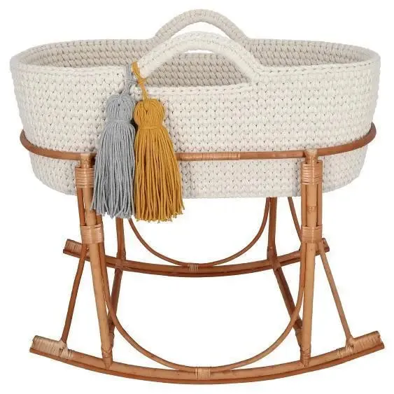 Handmade Crochet Moses Basket - Cream