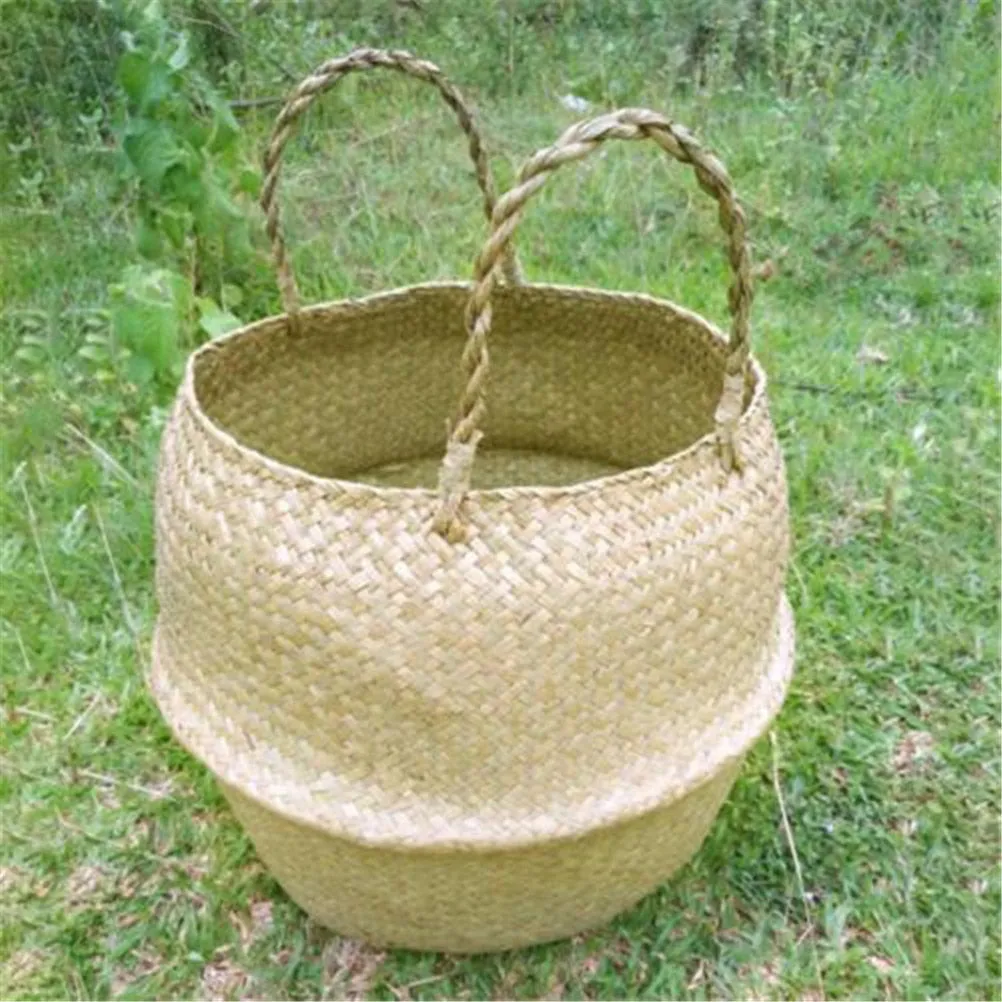 Handmade seagrass storage baskets