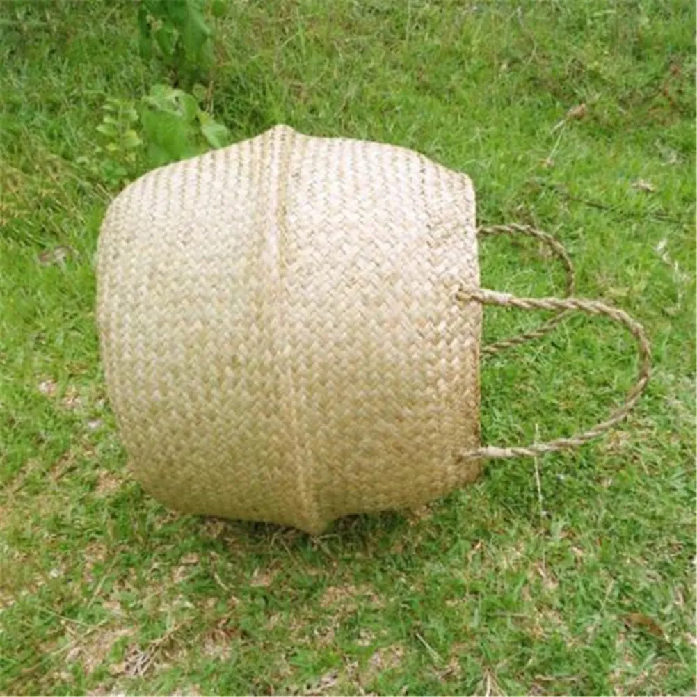 Handmade seagrass storage baskets