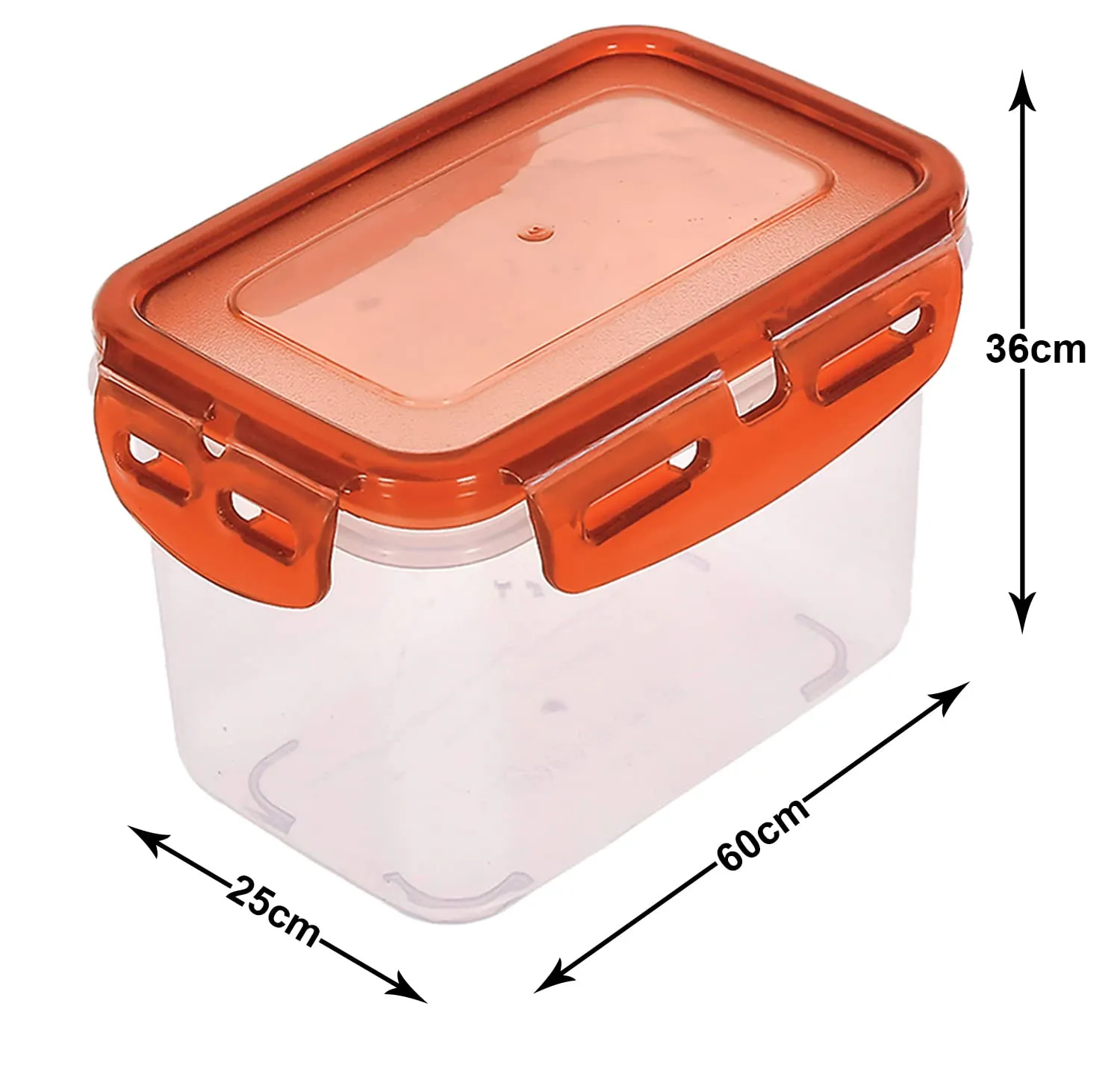 Heart Home Multiuses BPA Free Leak Proof, Dishwasher/Freezer Safe Plastic Storage Container With Airtight Lock Lid, 600ml Pack of 6 ( Brown)-46HH0540