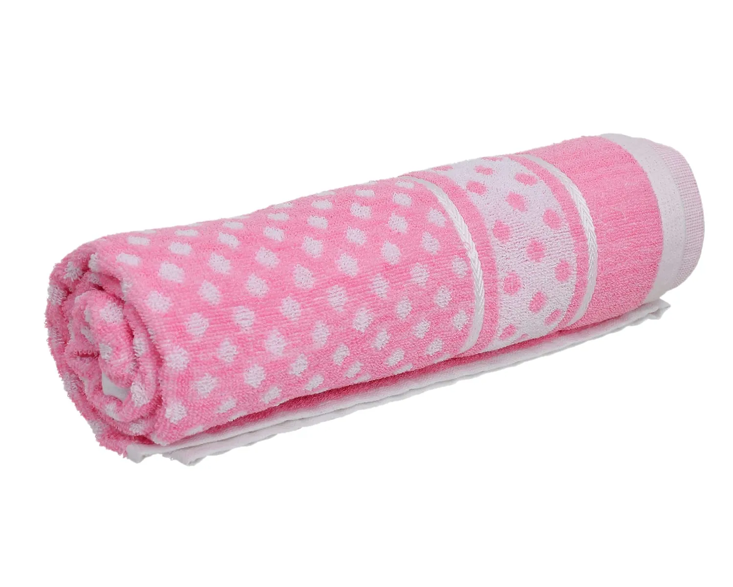 Heart HomeDot Printed Super Soft, Fluffy, and Absorbent, Cotton Bath Towel Perfect for Daily Use, 30"x60"- Pack of 2 (Pink)