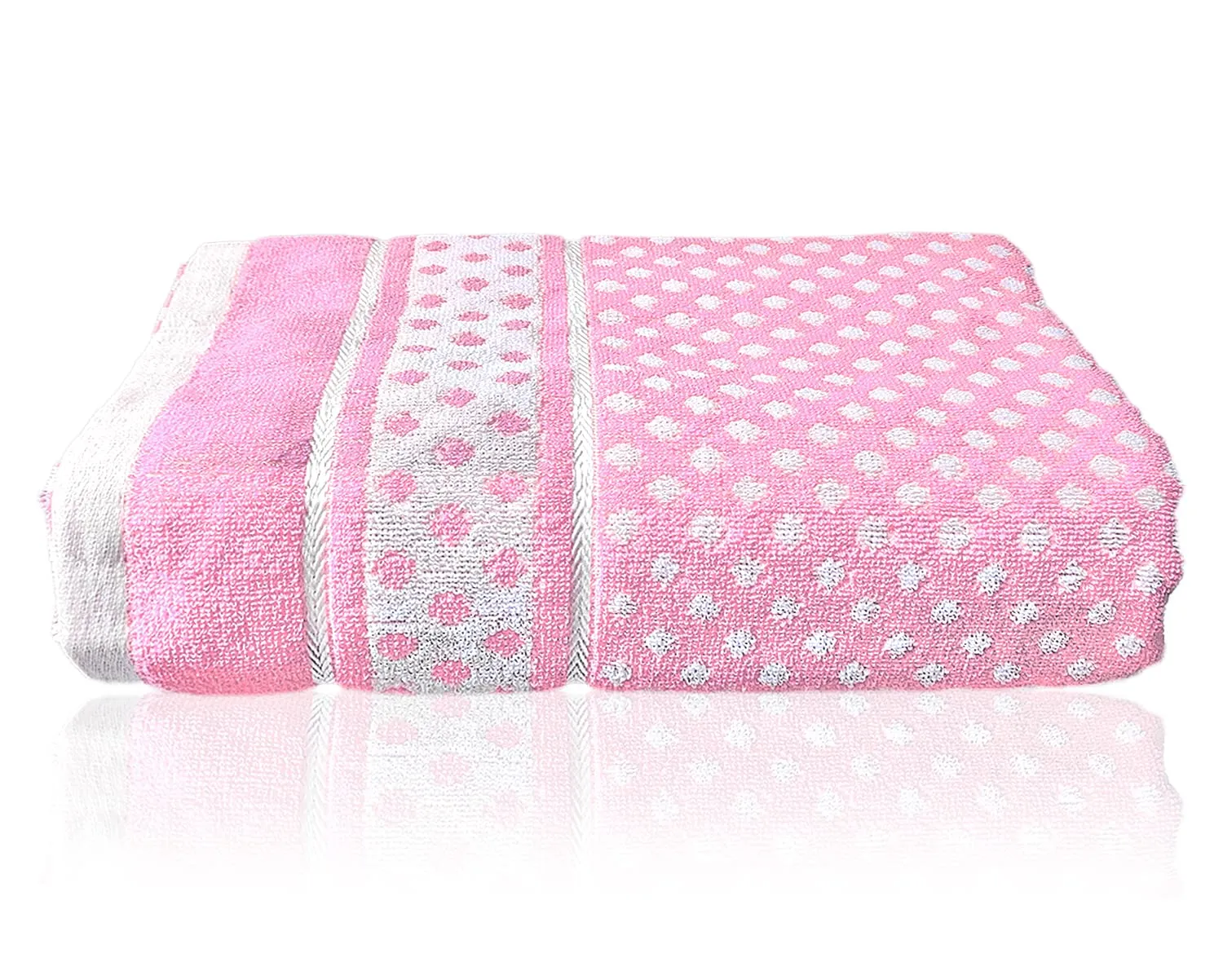 Heart HomeDot Printed Super Soft, Fluffy, and Absorbent, Cotton Bath Towel Perfect for Daily Use, 30"x60"- Pack of 2 (Pink)