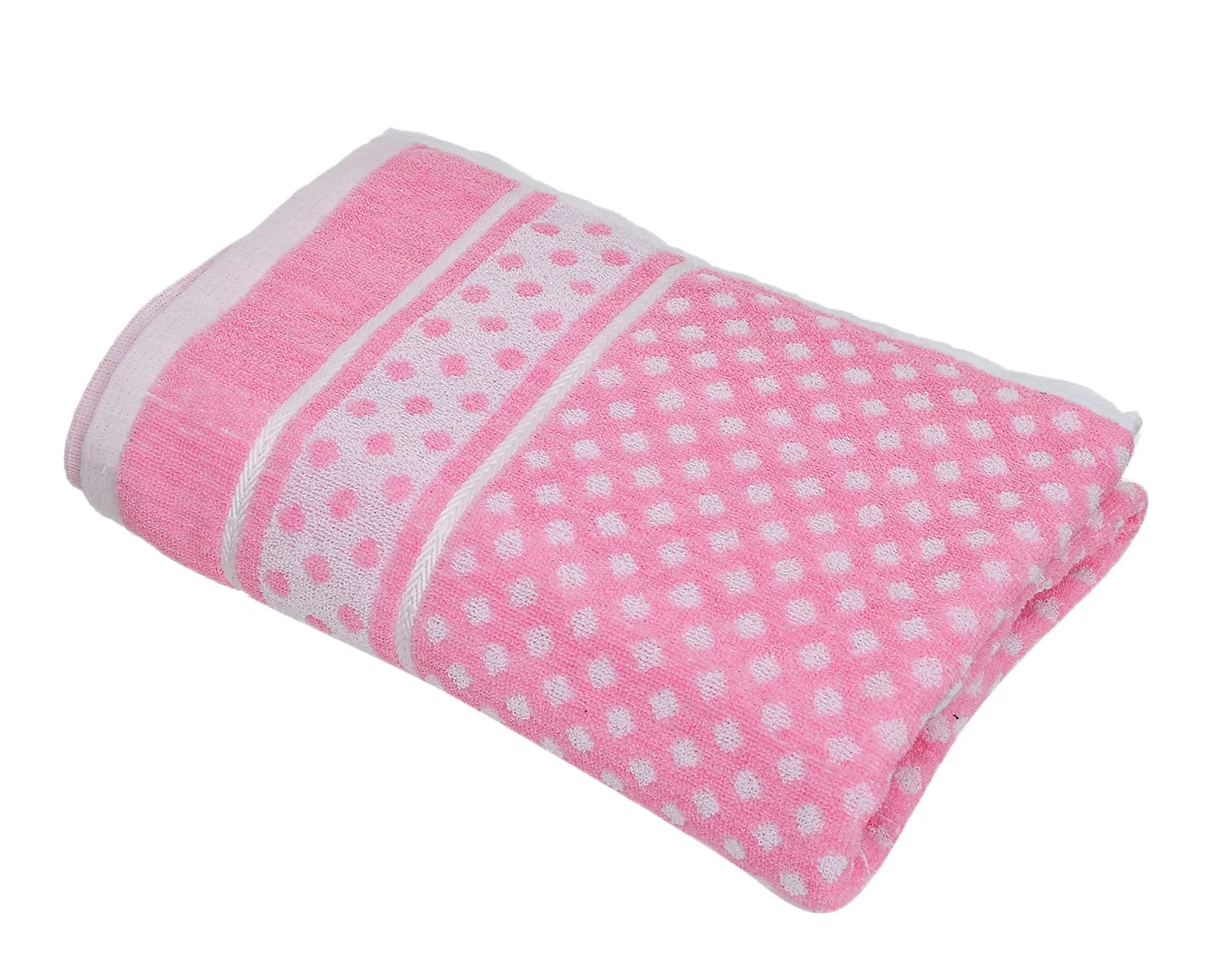 Heart HomeDot Printed Super Soft, Fluffy, and Absorbent, Cotton Bath Towel Perfect for Daily Use, 30"x60"- Pack of 2 (Pink)