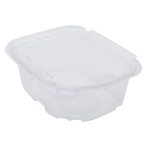 Karat 16 oz PET Plastic Tamper Resistant Hinged Deli Container with Lid - 200 pcs