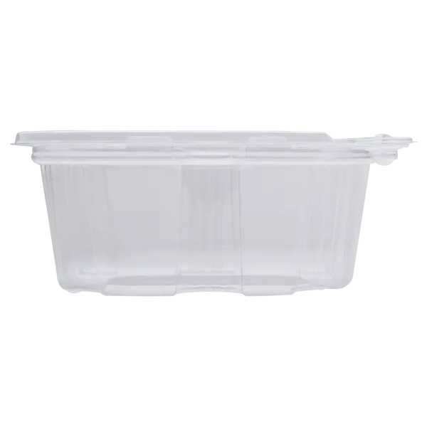 Karat 16 oz PET Plastic Tamper Resistant Hinged Deli Container with Lid - 200 pcs