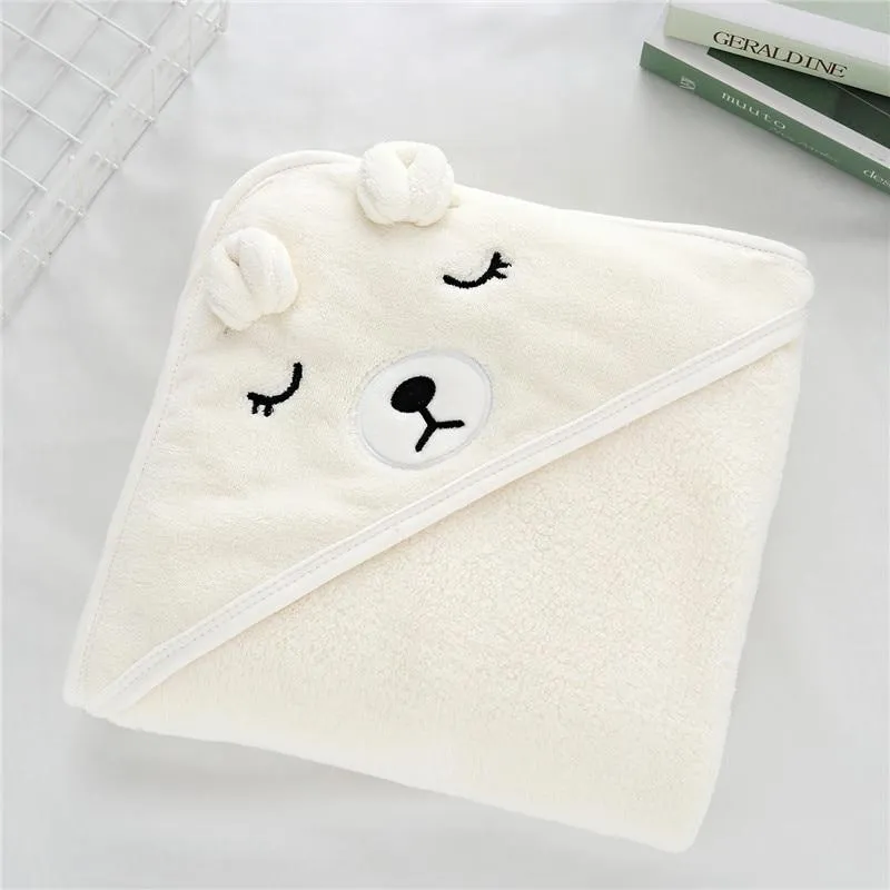 Kids/Baby Cartoon Hooded Super Soft Sleeping Swaddle Wrap Blankets