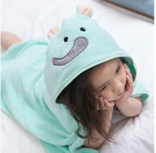 Kids/Baby Cartoon Hooded Super Soft Sleeping Swaddle Wrap Blankets