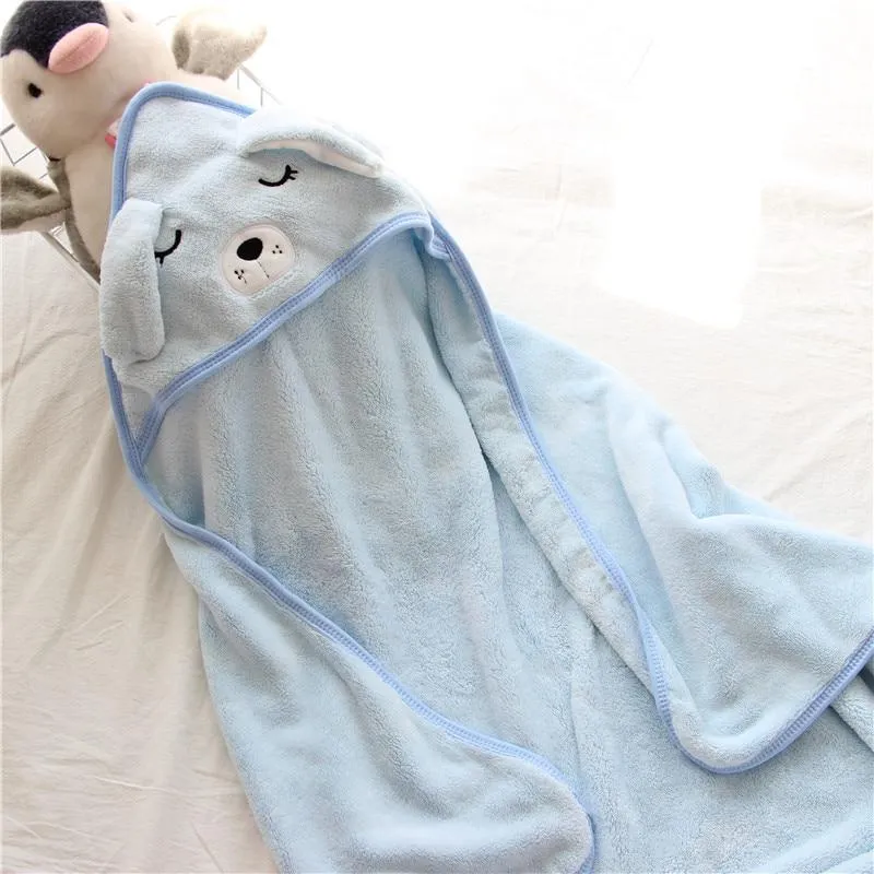 Kids/Baby Cartoon Hooded Super Soft Sleeping Swaddle Wrap Blankets