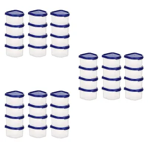 Kuber Industries Storage Utility Container|Plastic Unbreakable Food Storage Jar|Leak Roof,BPA Free Food Kitchen Organizer with Lid,250 ML,Set of 12 (White) (Pack of 3)