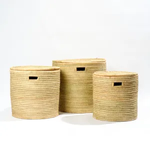 Mlaza Laundry Basket with Lid - Natural