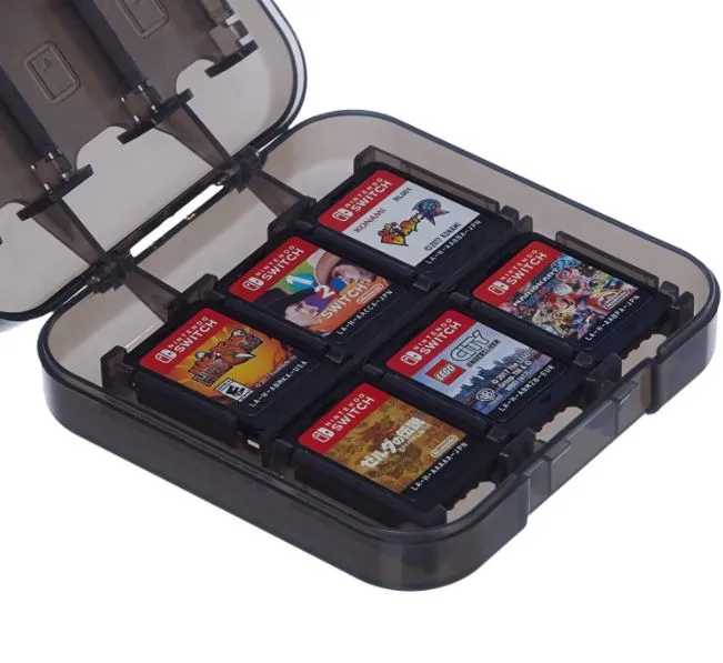 Mobilesteri Multi-Compartments Game Storage Case for 24 Nintendo Switch Games (Black)