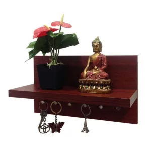 Omega 6 (NEO) Key Holder with Shelf, Mahogany